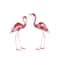 Tall Pink Ombre Textured Metal Flamingo Garden Sculpture Set
